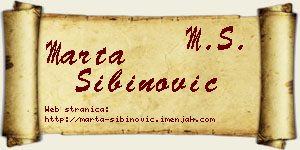 Marta Sibinović vizit kartica